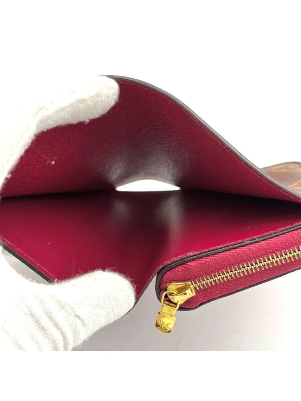 Louis Vuitton Portefeuille Lou Fuchsia Monogram Brown Red Wallet